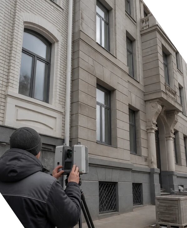 Лазерное сканирование фасадов зданий для обследования в Оренбурге